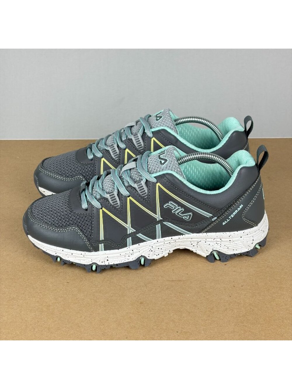 Fila At Peake Trail Running Shoes Womens 8 Gray Aqua Low Top Lace Up All Terrain